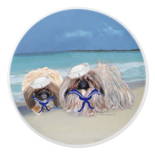 Pekingese Ceramic Knob