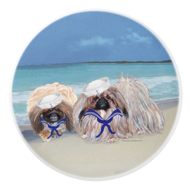 Pekingese Ceramic Knob (Front)