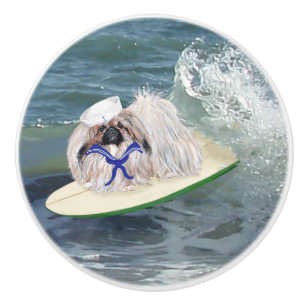 Pekingese Ceramic Knob