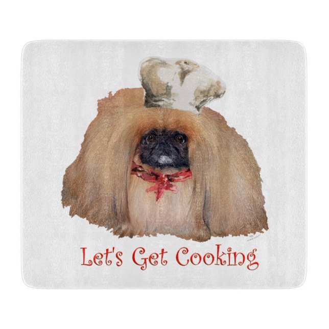 Pekingese Chef Cutting Board (Front)
