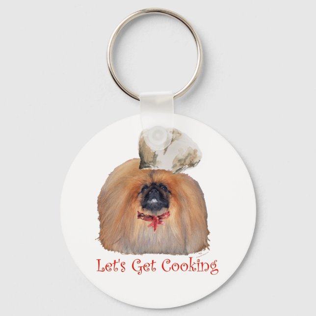 Pekingese Chef - Male Keychain (Front)