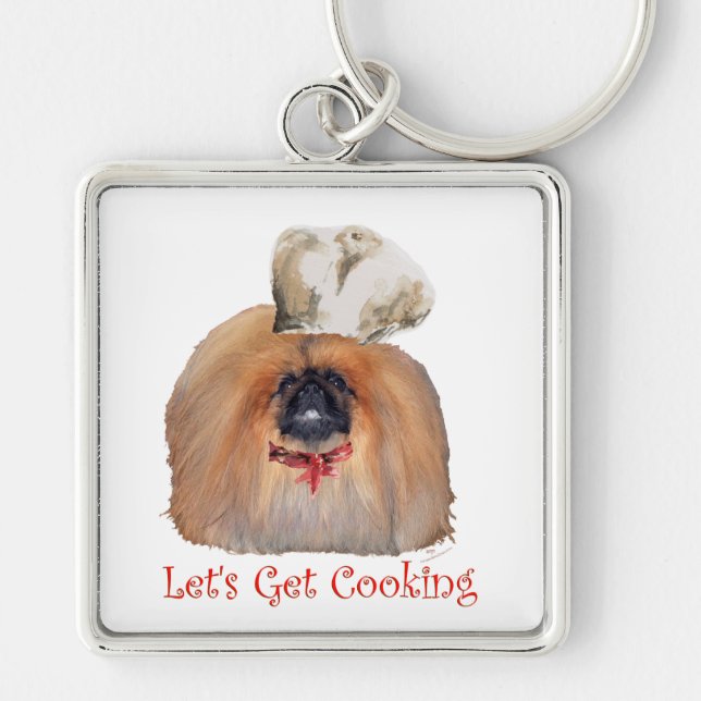 Pekingese Chef - Male Keychain (Front)