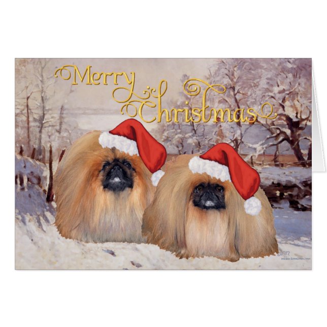 Pekingese Christmas (Front Horizontal)