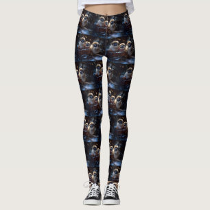 Pekingese Christmas Festive Season Leggings