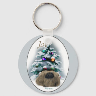 Pekingese Christmas Gifts Keychain