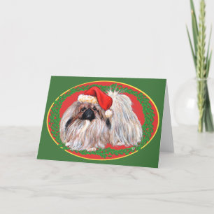 Pekingese Christmas Greeting Card
