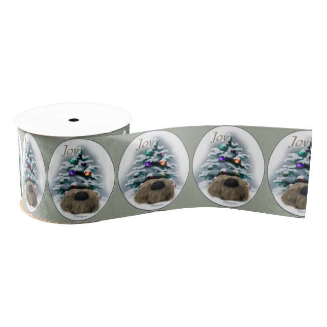 Pekingese Christmas Grosgrain Ribbon (Spool)