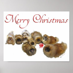Pekingese Christmas Ornament Poster