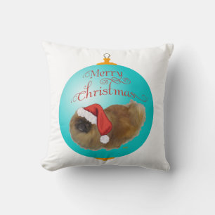 Pekingese Christmas Ornament Throw Pillow