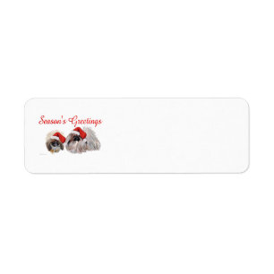 Pekingese Christmas Return Address Labels