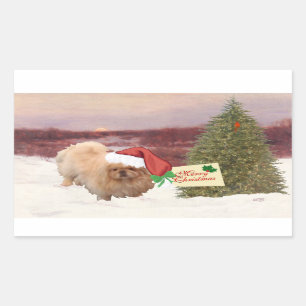 Pekingese Christmas Sticker