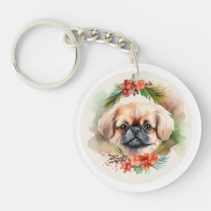 Pekingese Christmas Wreath Festive Pup