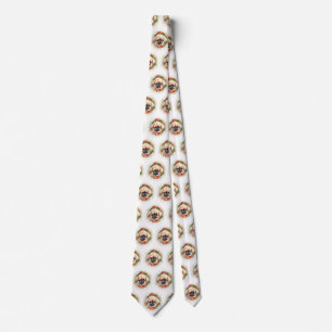 Pekingese Christmas Wreath Festive Pup  Tie