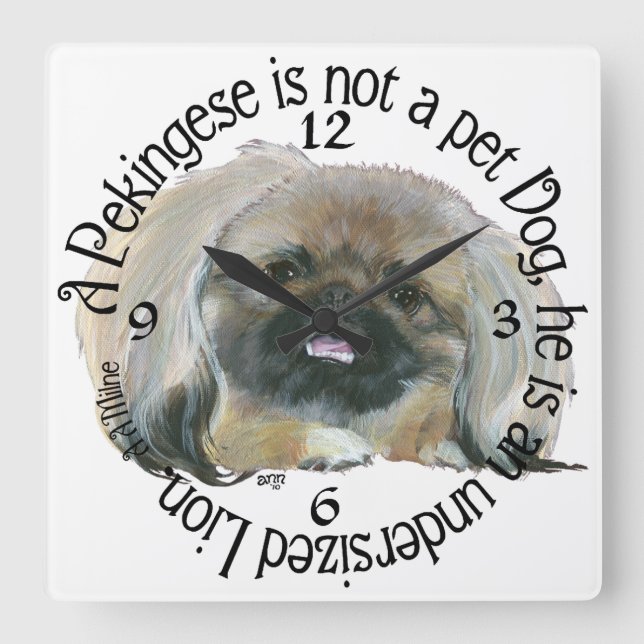 Pekingese Clock (Front)