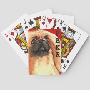 Pekingese Colour Block Playing Cards