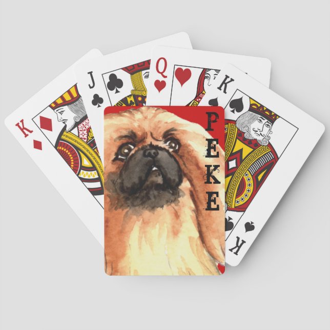 Pekingese Colour Block Playing Cards (Back)