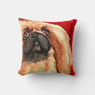 Pekingese Colour Block Throw Pillow