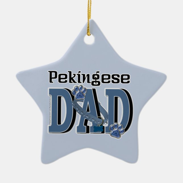 Pekingese DAD Ceramic Ornament (Front)