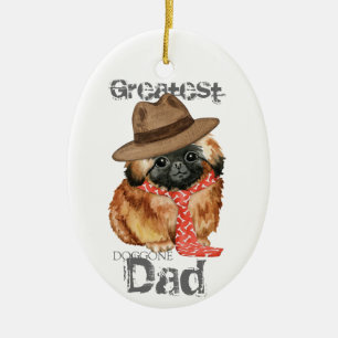 Pekingese Dad Ceramic Ornament