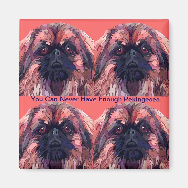 Pekingese dans les couleurs vives Pekingese Magnet (Devant)