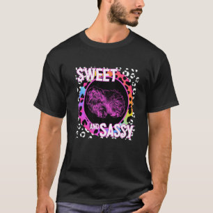 Pekingese Dog 90s Nostalgia Rainbow Leopard Print T-Shirt