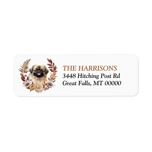 Pekingese Dog Autumn Wreath (Front)