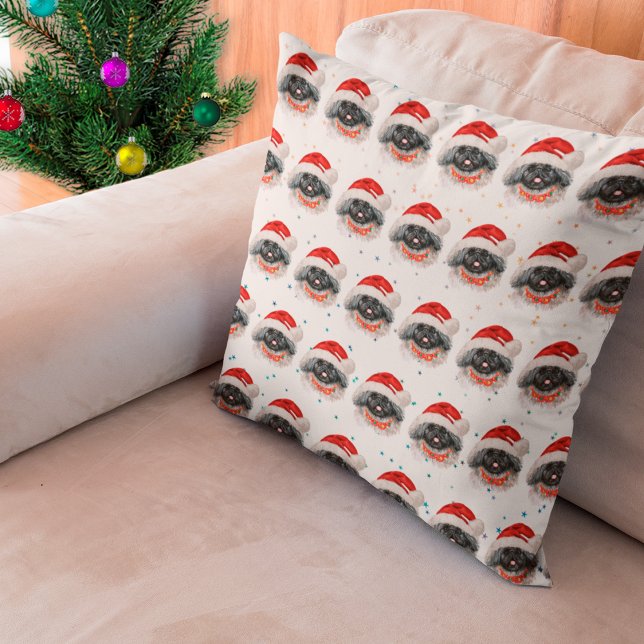 Pekingese Dog Breed Christmas Stars Throw Pillow (Creator Uploaded)
