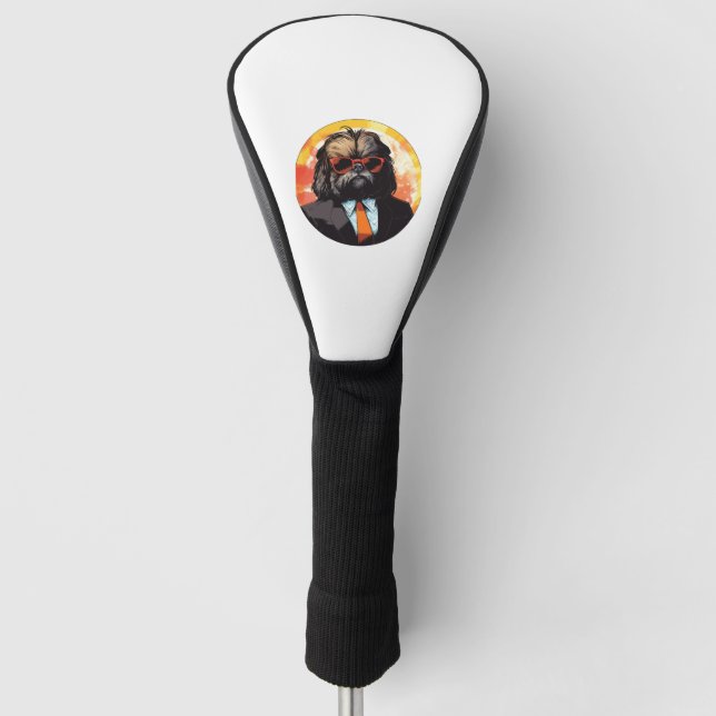 Pekingese Dog Businessman   Golf Head Cover (Front)