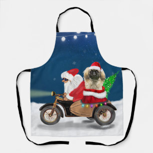 Pekingese Dog Christmas Santa Claus   Apron