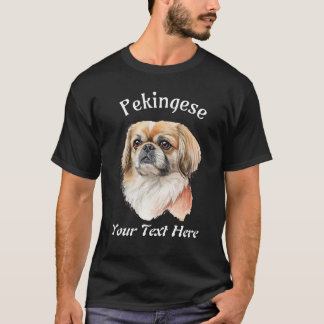 Pekingese Dog, Customizable Text T-Shirt