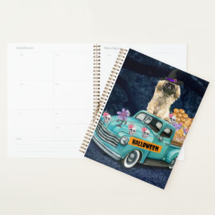 Pekingese Dog Halloween Truck Scary Night  Planner