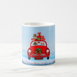 Pekingese Dog In Car With Santa Claus  Coffee Mug