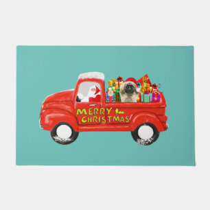 Pekingese Dog in Christmas Delivery Truck Doormat