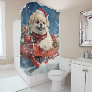 Pekingese Dog in Sledge Let it Snow Christmas