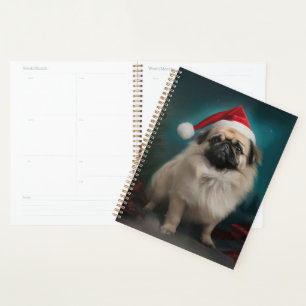 Pekingese Dog in Snow Christmas Planner