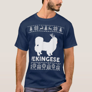 Pekingese Dog Lover Xmas Reindeer Ugly Christmas S T-Shirt