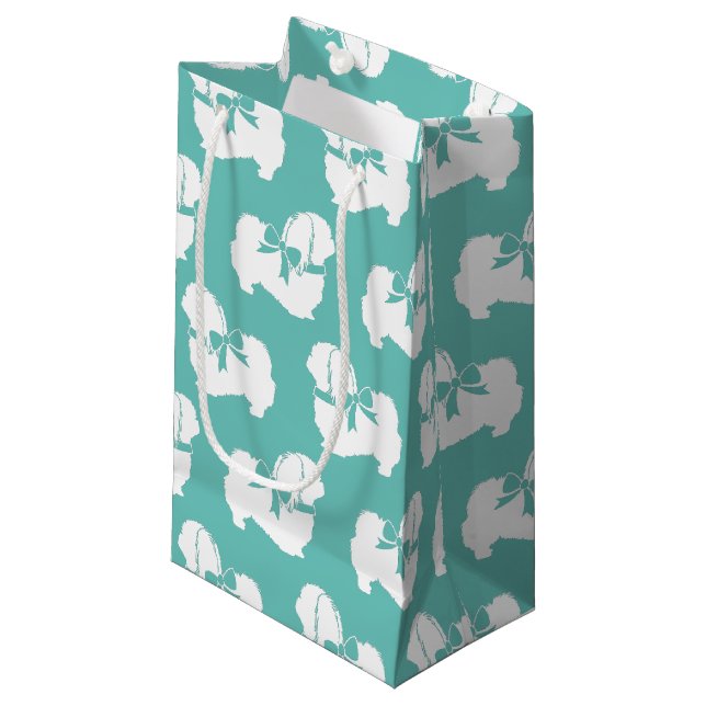 Pekingese Dog Puppy Small Gift Bag (Front Angled)