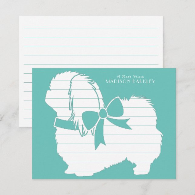 Pekingese Dog Puppy Thank You Card (Front/Back)
