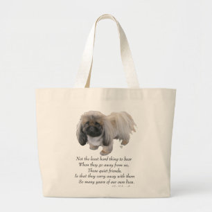 Pekingese Dog Rainbow Bridge Large Tote Bag