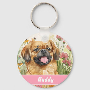 Pekingese Dog Tag – Custom Info Keychain