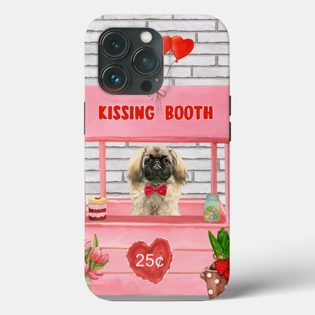 pekingese Dog Valentine's Day Kissing Booth Case-Mate iPhone Case (Back)