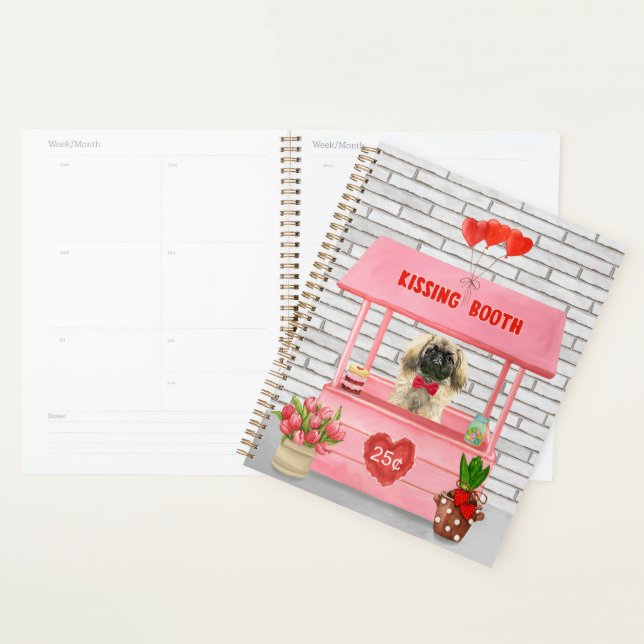 pekingese Dog Valentine's Day Kissing Booth Planner (Display)
