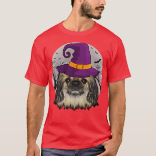 Pekingese Dog Witch Funny Halloween Costume Dog Lo T-Shirt