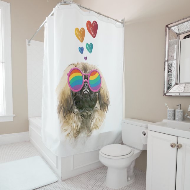 Pekingese Dog with Hearts Valentine's Day (In Situ)