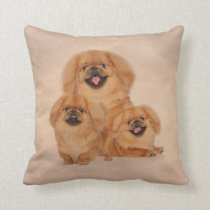 Pekingese dogs collage throw pillow
