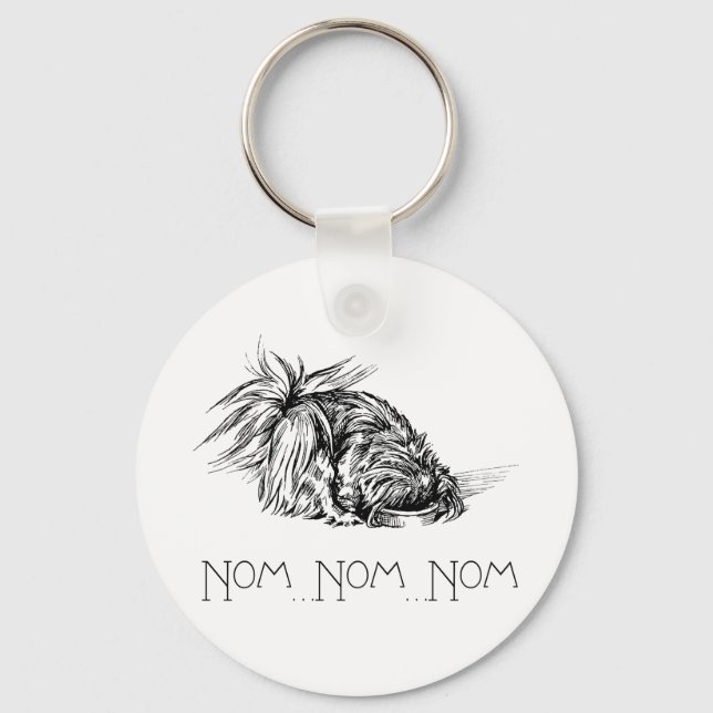 Pekingese Eager Eater Keychain (Front)