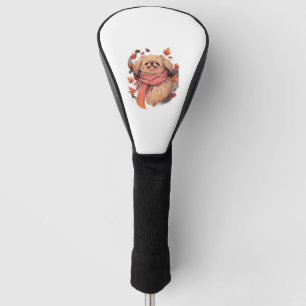 Pekingese Fall Dog Autumn Leaves Thanksgiving    Golf Head Cover