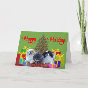 Pekingese Family  Christmas Holiday Card