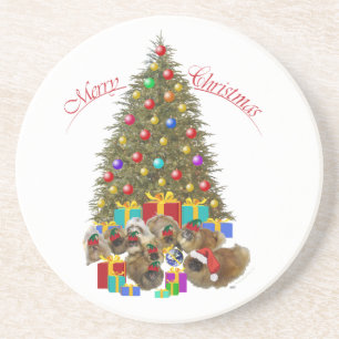 Pekingese Group Christmas Coaster