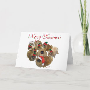Pekingese Group Christmas Holiday Card
